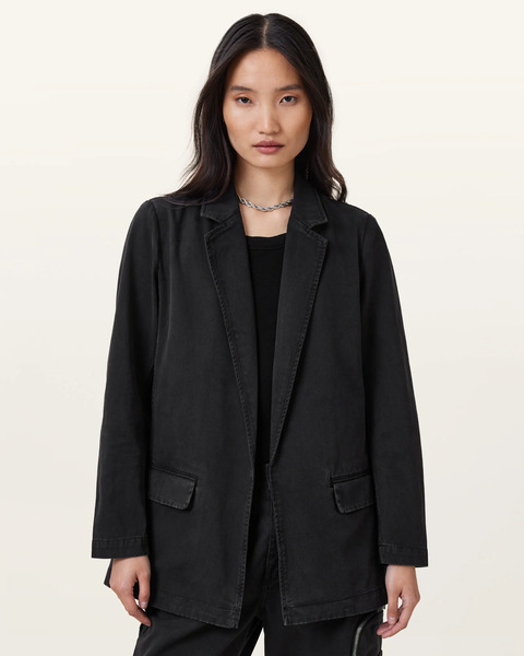  Allsaints Female Aleida Denim Blazer, Size: 4 