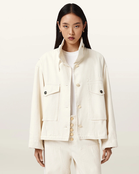  Allsaints Female Clay Denim Cropped Jacket, Size: S 
