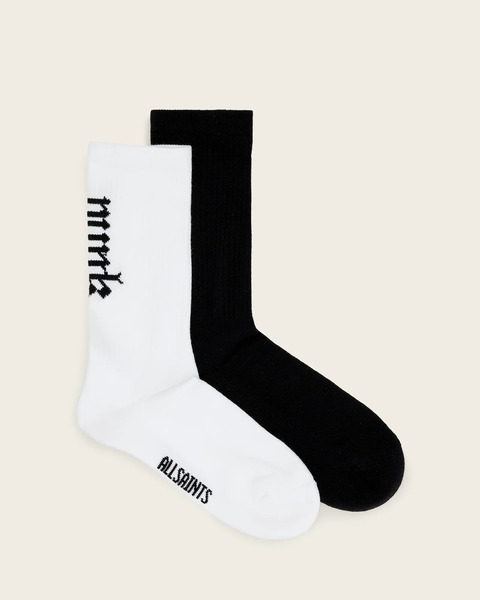  Allsaints Female Goth Punk Cotton Two Pack Socks, Size: S/m 