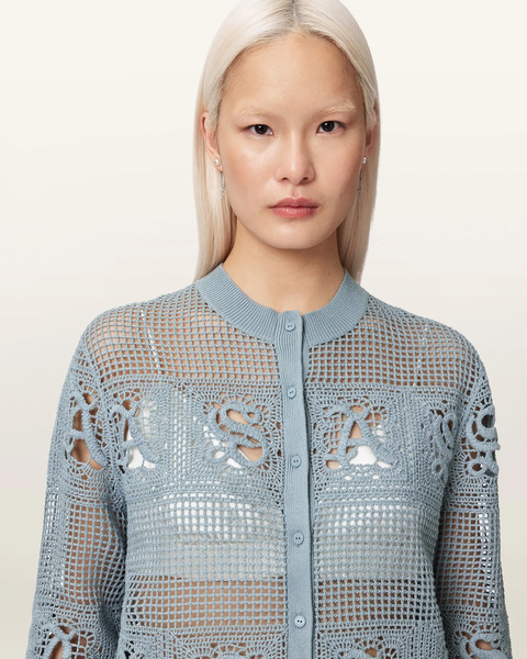  Allsaints Female Kyra Open Knit Crochet Cardigan, Size: M 