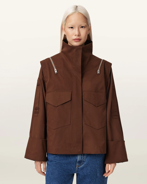  Allsaints Female Leighton Cotton Utility Jacket, Size: Xs 