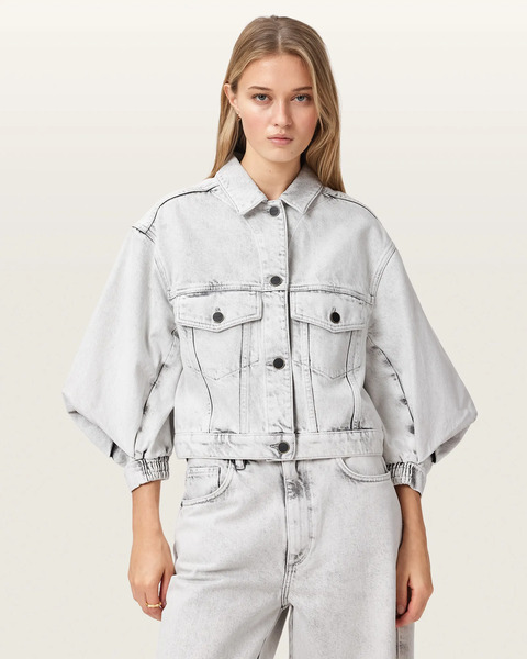  Allsaints Female Luca Cropped Denim Jacket, Size: 4 