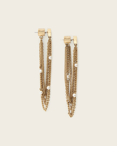  Allsaints Female Rae Frontback Chain Earrings, Size: One Size 