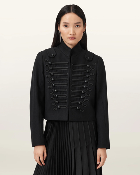  Allsaints Female Rummy Cropped Wool Blend Jacket, Size: 16 