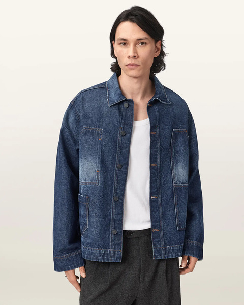  Allsaints Male Mukesh Relaxed Fit Denim Jacket, Size: Xs 