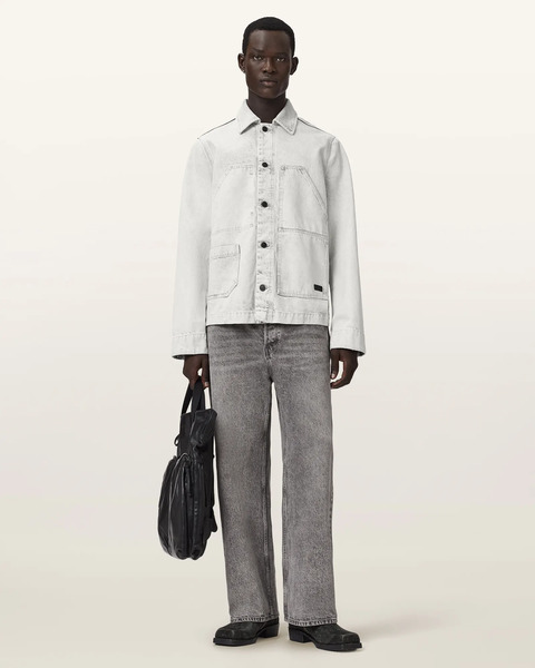  Allsaints Male Mukesh Relaxed Fit Denim Shacket, Size: Xs 