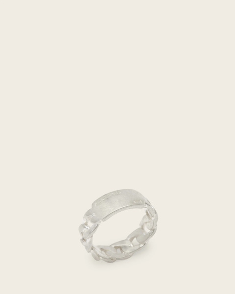  Allsaints Male Perrie Plate Ring, Size: S 