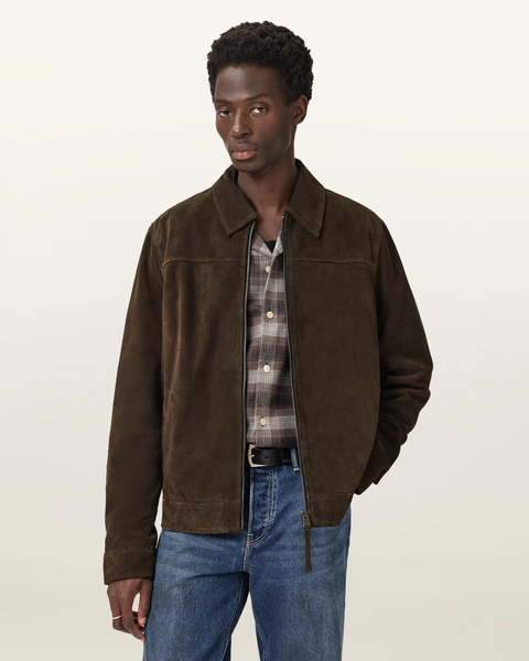  Allsaints Male Rhone Suede Jacket, Size: Xs 