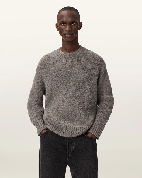  Allsaints Male Saku Oversized Wool Blend Jumper, Size: Xs 