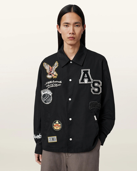  Allsaints Male Soundman Patch Coach Jacket, Size: Xs 