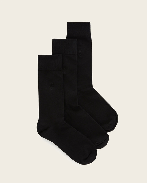  Allsaints Men's Adan Ramskull Embroidered Socks 3 Pack, Size: S/m 
