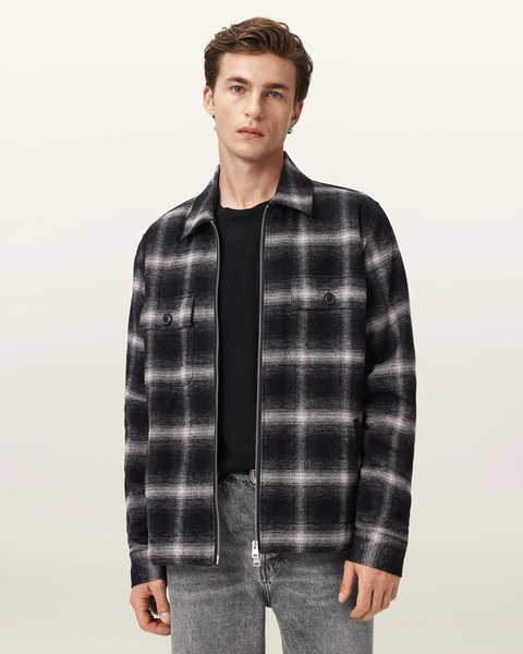  Allsaints Men's Bayo Sherpa Checked Jacket, Size: Xs 