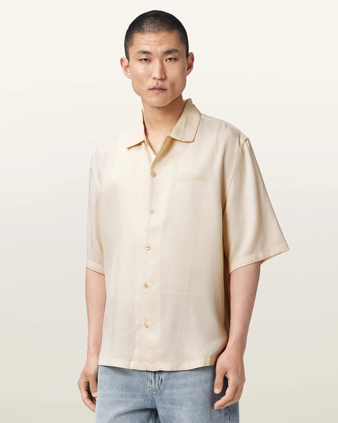  Allsaints Men's Circe Oversized Short Sleeve Shirt, Size: Xs 