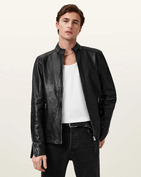  Allsaints Men's Cora Leather Jacket, Size: Xl 