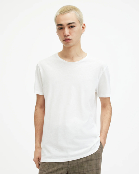  Allsaints Men's Figure Crew Neck Raw Edge T Shirt, Size: S 