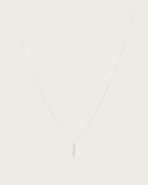  Allsaints Men's Gabe Small Chain Cross Necklace, One Size 