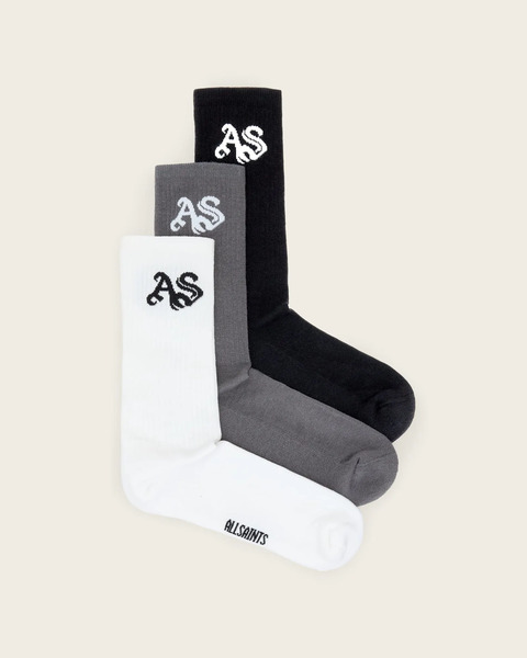  Allsaints Men's Allsaints Gothic 3 Pack Socks, Size: S/m 