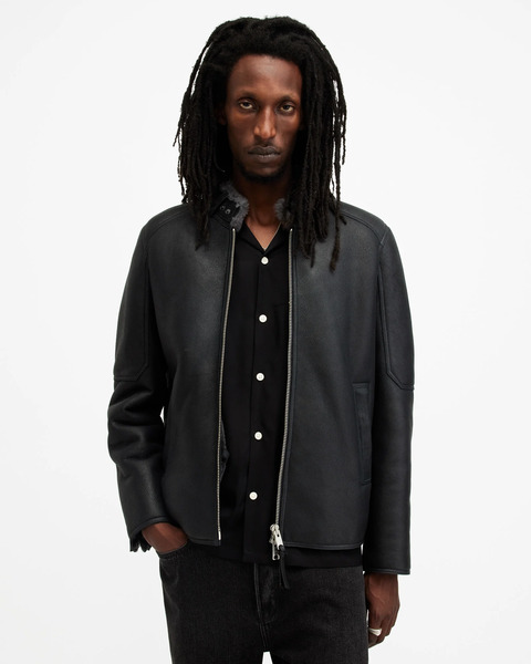  Allsaints Men's Hayward Shearling Relaxed Fit Jacket, Size: Xs 