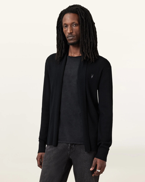  Allsaints Men's Mode Merino Ramskull Open Cardigan, Size: Xs 