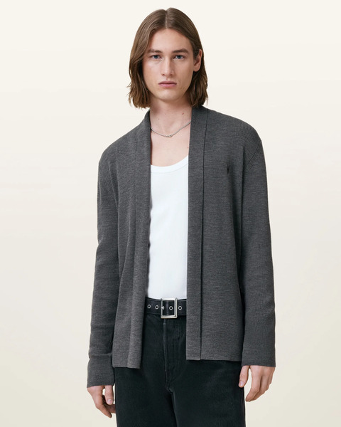  Allsaints Men's Mode Merino Ramskull Open Cardigan, Size: Xs 
