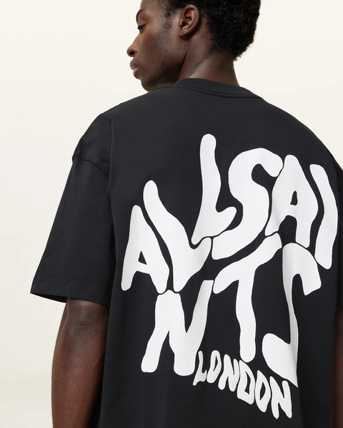  Allsaints Men's Orlando Logo Print Oversized T Shirt, Size: Xs 