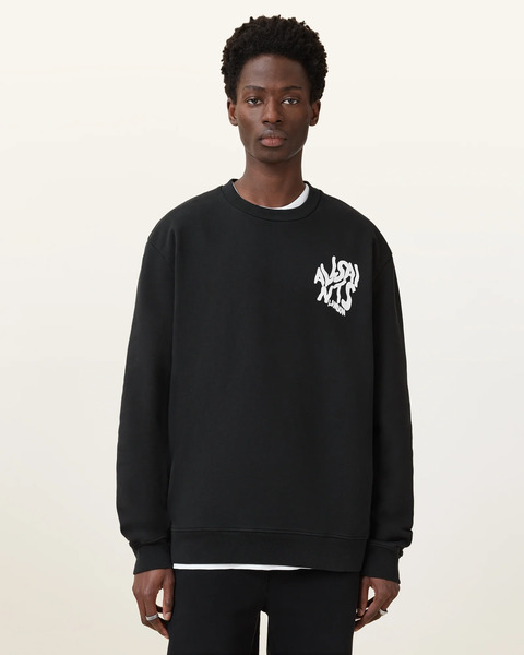  Allsaints Men's Orlando Oversized Crew Neck Sweatshirt, Size: Xs 