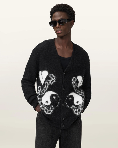  Allsaints Men's Reflection Oversized Cardigan, Size: Xs 