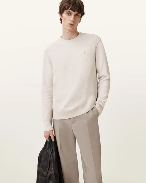 Allsaints Men's Statten Ramskull Crew Neck Jumper, Size: Xs 