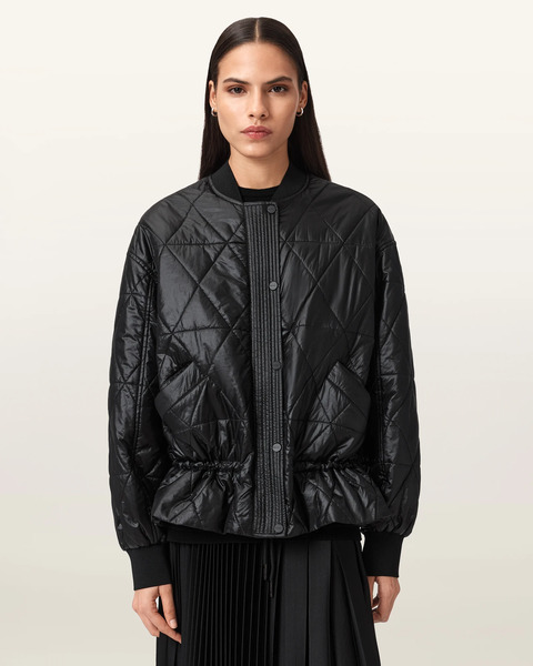  Allsaints Women's Alli Quilted Bomber Jacket, Size: 6 