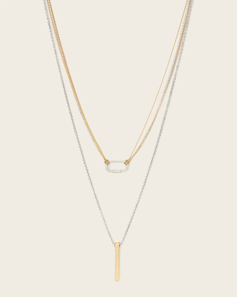 Allsaints Women's April Double Necklace, One Size 