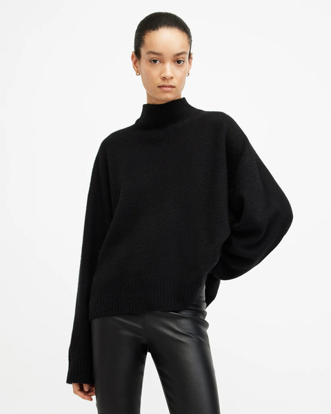  Allsaints Women's Asha High Neck Jumper, Size: Xs 