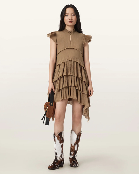  Allsaints Women's Cavarly Cotton Mini Dress, Size: 6 