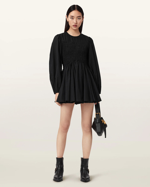  Allsaints Women's Chia Smocked Mini Dress, Size: 4 