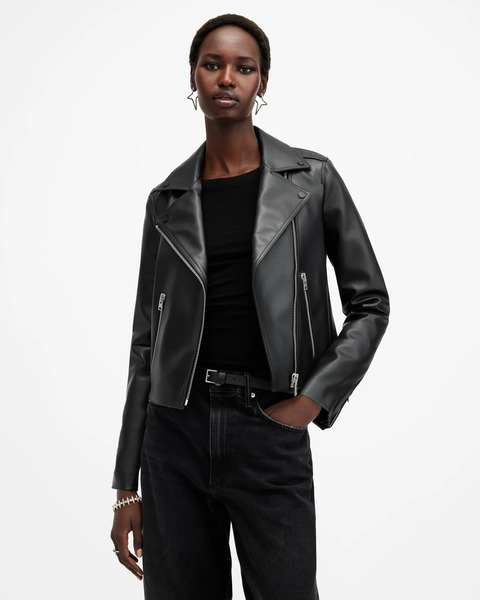  Allsaints Women's Dalby Desserto Biker Jacket, Size: 12 