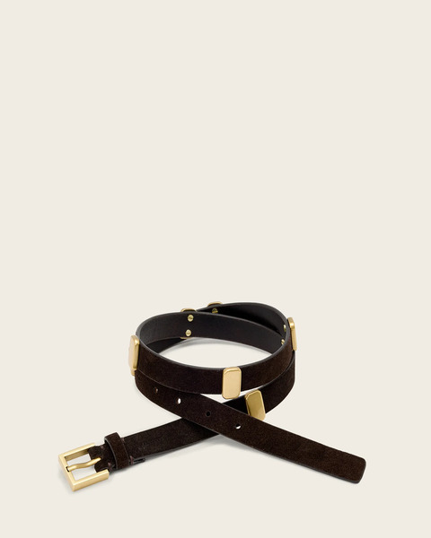  Allsaints Women's Esta Suede Belt, Size: Xs 