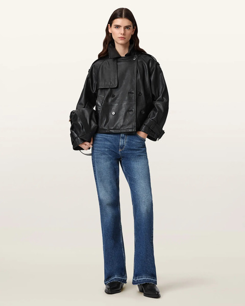  Allsaints Women's Fable Mid Rise Bootcut Denim Jeans, Size: 25 