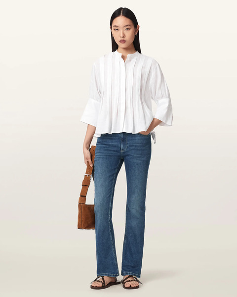  Allsaints Women's Haldan Mid Rise Bootcut Denim Jeans, Size: 24/l30 