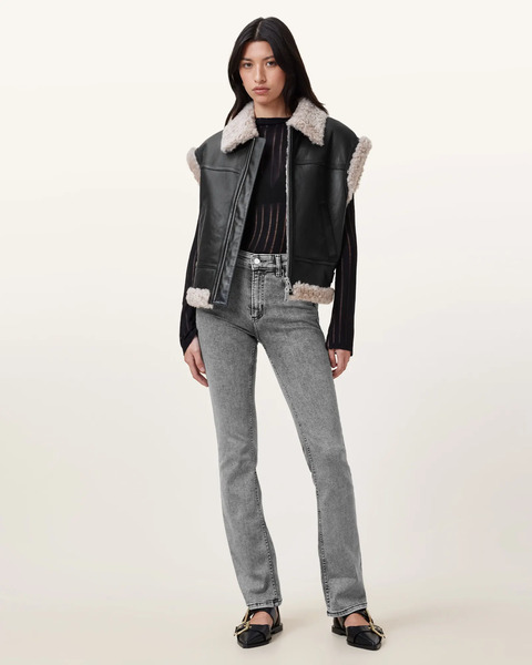  Allsaints Women's Haldan Slim Bootcut Denim Jeans, Size: 32 