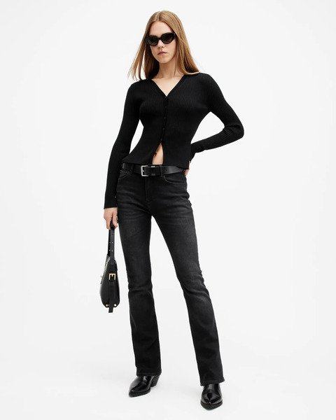  Allsaints Women's Haldan Slim Bootcut Stretch Denim Jeans, Size: 31 