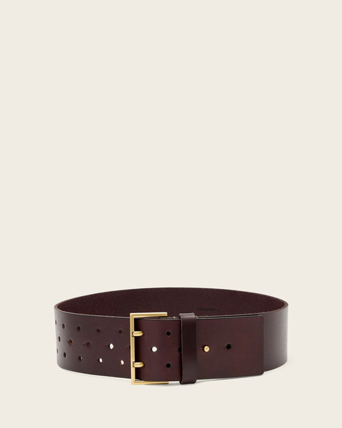  Allsaints Women's Lou Wide Leather Belt, Size: Xs 
