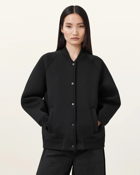  Allsaints Women's Nicola Oversized Bomber Jacket, Size: Xs 