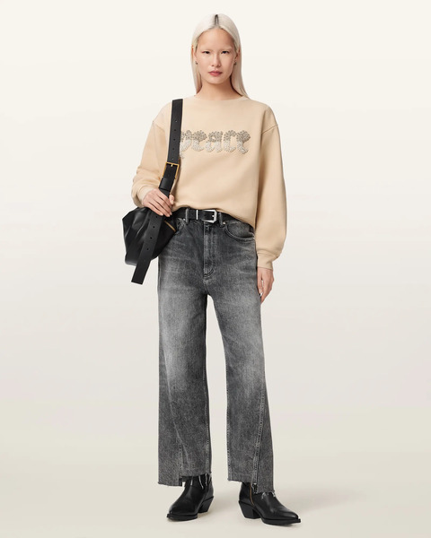  Allsaints Women's Peace Pippa Embellished Sweatshirt, Size: Xs 