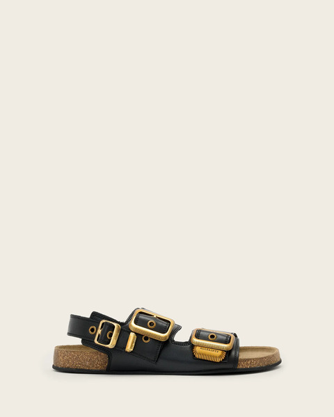 Allsaints Women's Staffa Leather Buckle Sandals, Size: 4 