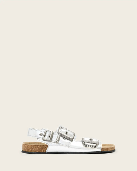  Allsaints Women's Staffa Leather Buckle Sandals, Size: 4 