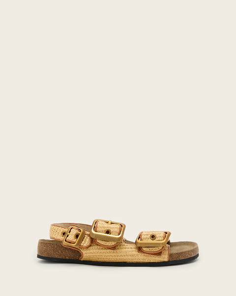  Allsaints Women's Staffa Raffia Buckle Sandals, Size: 3 