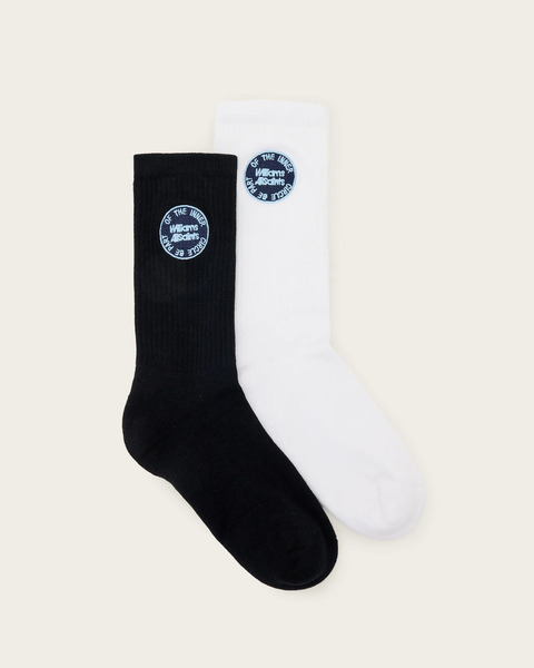  Allsaints Women's Williams X Allsaints Embroidered Socks 2 Pack, Size: S/m 