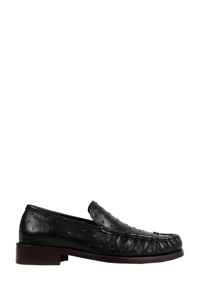  Ostrich-printed Leather Loafers 