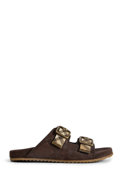  Double Bouckle Checked Sandals 