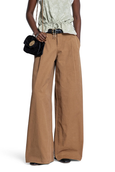  High-rise Wide-leg Pants In Cotton Canvas 