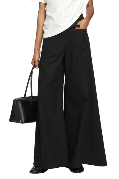  Cotton Canvas Palazzo Pants 